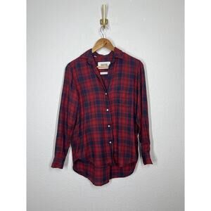 Grayson The Hero Shirt Liquid Flannel Classic Plaid Shirt Size 01 XS Red